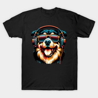 Smiling Romanian Mioritic Shepherd Dog DJ in Artistic Harmony T-Shirt